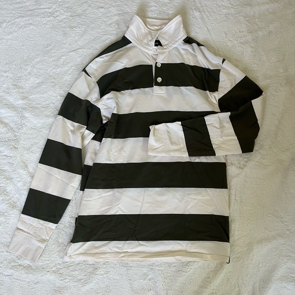 RSQ Mens green striped long sleeve